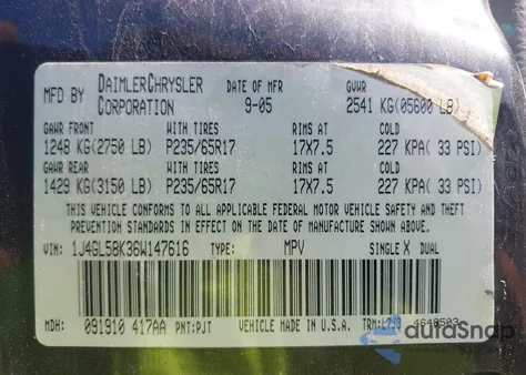 2006 Jeep Liberty Limited Edition z USA, uszkodzony, nr VIN 1J4GL58K36W147616